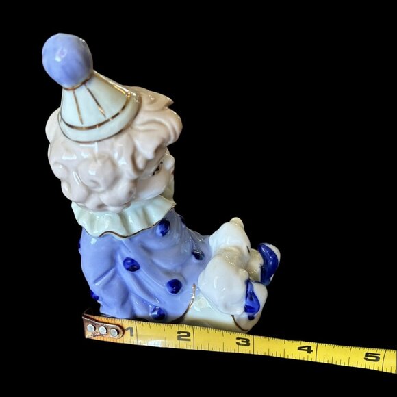 Vintage Curly Haired  Pastel Clown Figurine with Dog - Picture 6 of 7